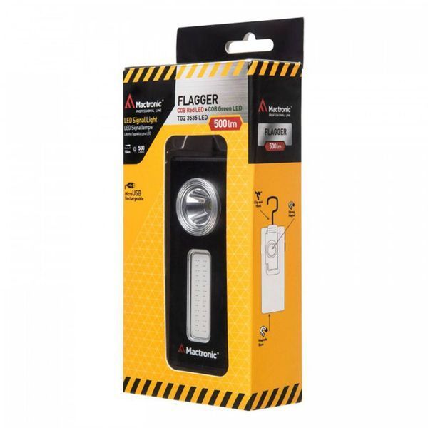 Профессиональный фонарь Mactronic Flagger 500 Лм Холодный Белый/Красный/Зелёный USB Заряжаемый с магнитами 5 DAS301719 фото