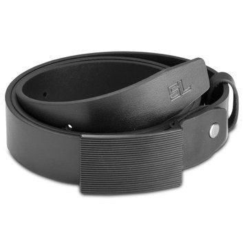 Ремень мужской Semi Line Black P8233-0 L натуральная кожа пластинчатая пряжка ширина 3.3 см для талии 103-112 DAS303130 фото