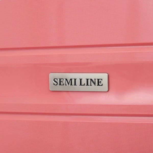 Чемодан Semi Line 20" S Рожевий T5615-1 легкий поліпропілен з кодовим замком 4 колеса ручна поклажа 31 л DAS302308 фото