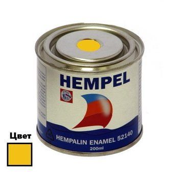 Краска HEMPALIN ENAMEL жёлтая (Yellow HE) 200 мл алкидная атмосферостойкая для внутренних и наружных работ 52140-20300/200 фото