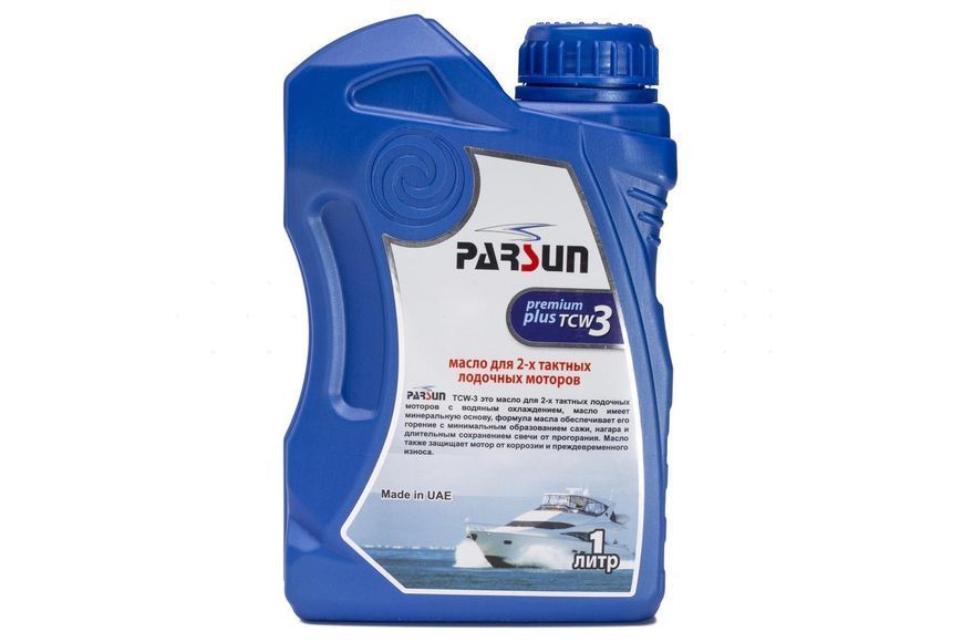 Масло для лодочного мотора PARSUN 2-х тактное TCW3 Premium Plus 1 литр минеральное защита от коррозии TCW3 1L new фото