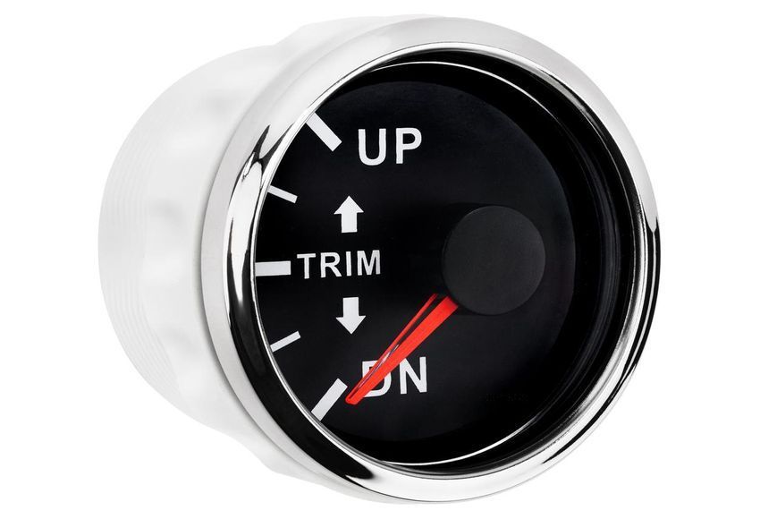 Датчик трима для човнів і катерів I GAUGE 52MM чорний LED екран хромована рамка аналоговий WKTR-90BL фото