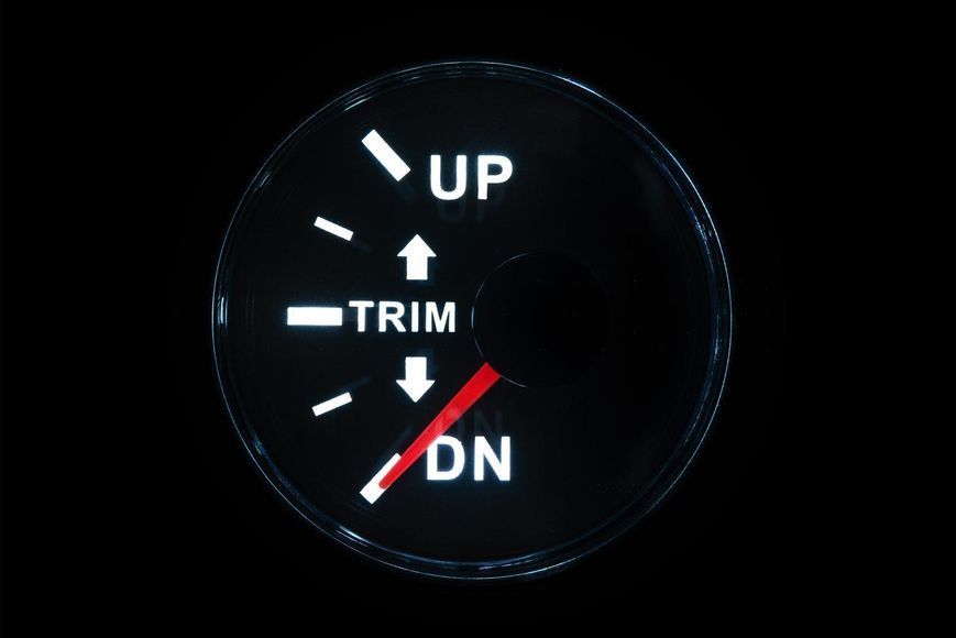 Датчик трима для човнів і катерів I GAUGE 52MM чорний LED екран хромована рамка аналоговий WKTR-90BL фото