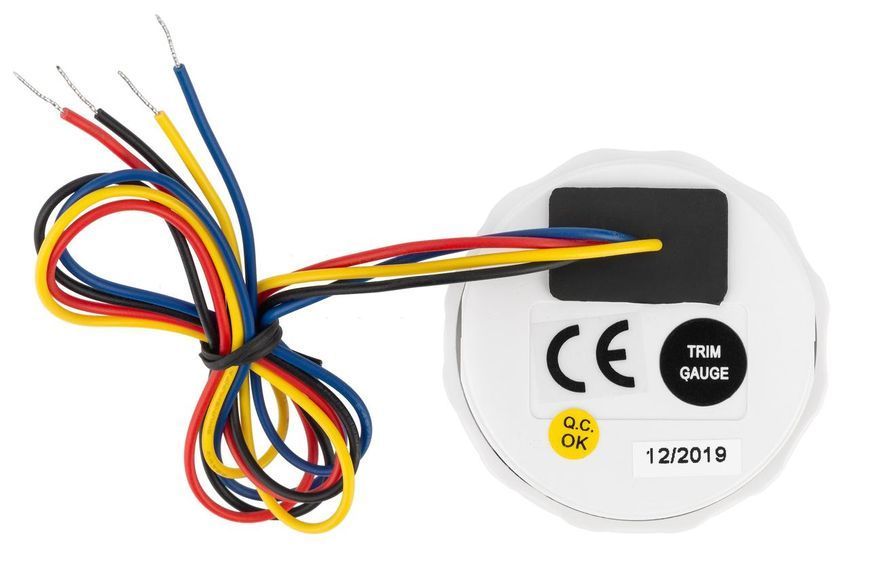 Датчик трима для човнів і катерів I GAUGE 52MM чорний LED екран хромована рамка аналоговий WKTR-90BL фото