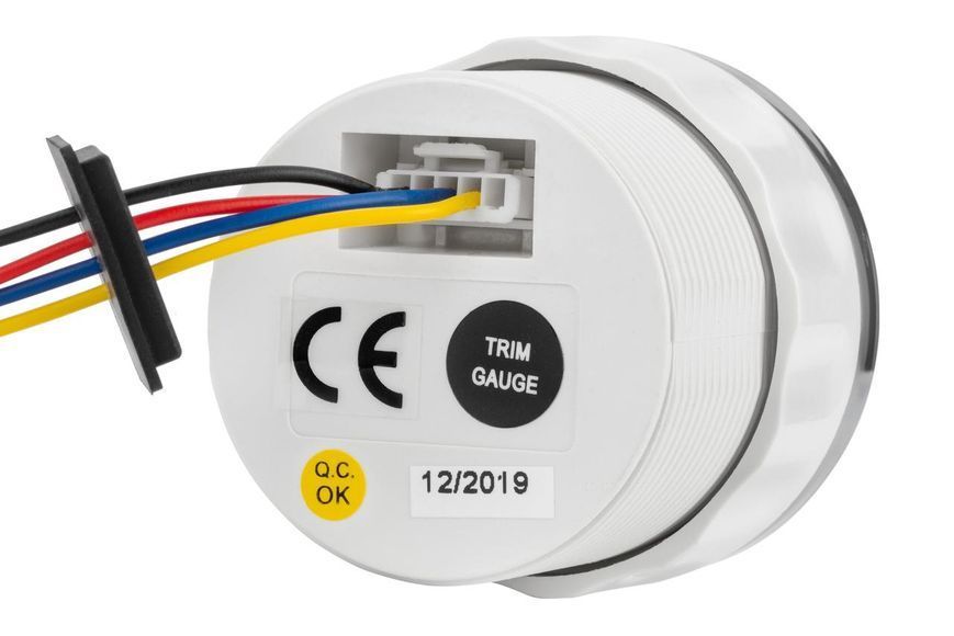 Датчик трима для човнів і катерів I GAUGE 52MM чорний LED екран хромована рамка аналоговий WKTR-90BL фото