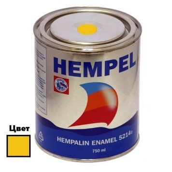 Краска HEMPALIN ENAMEL жёлтая (Yellow HE) 750 мл алкидная для наружных работ атмосферостойкая глянцевая 52140-20300/750 фото