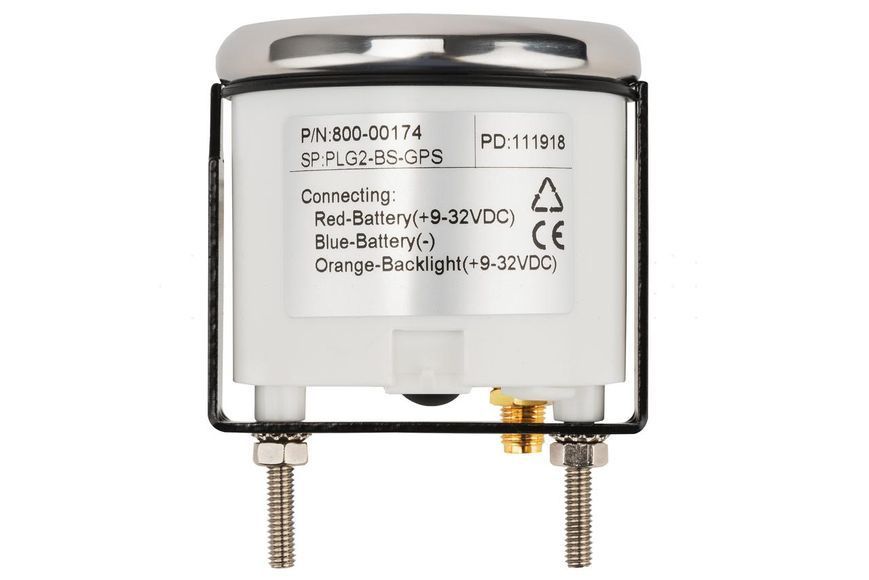 GPS спідометр для суден ECMS PLG2-BS-GPS чорний з оранжевим підсвічуванням 55 мм 9-32 V 800-00174 фото
