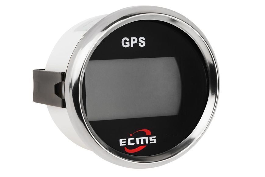 GPS спідометр для суден ECMS PLG2-BS-GPS чорний з оранжевим підсвічуванням 55 мм 9-32 V 800-00174 фото