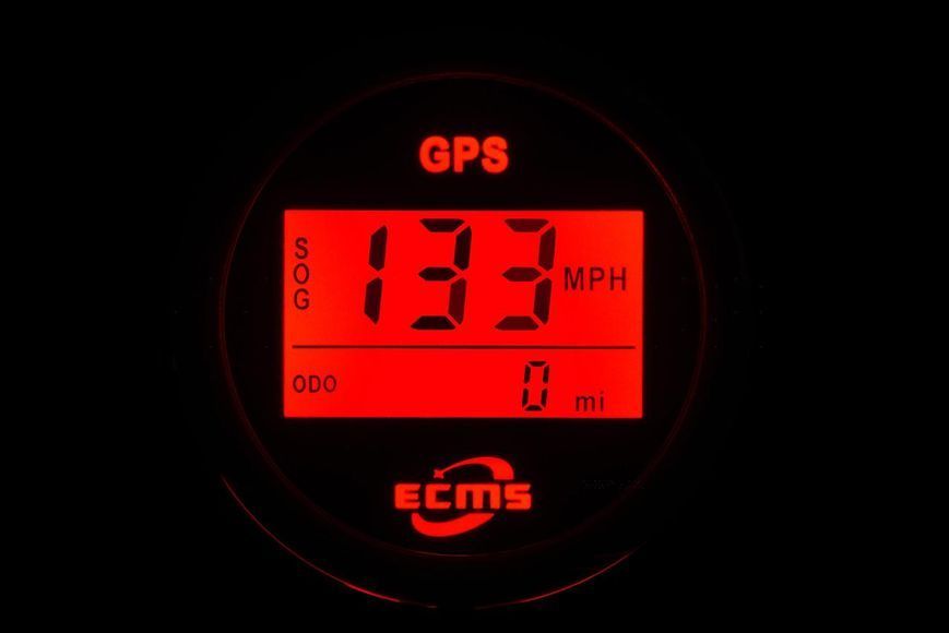 GPS спідометр для суден ECMS PLG2-BS-GPS чорний з оранжевим підсвічуванням 55 мм 9-32 V 800-00174 фото