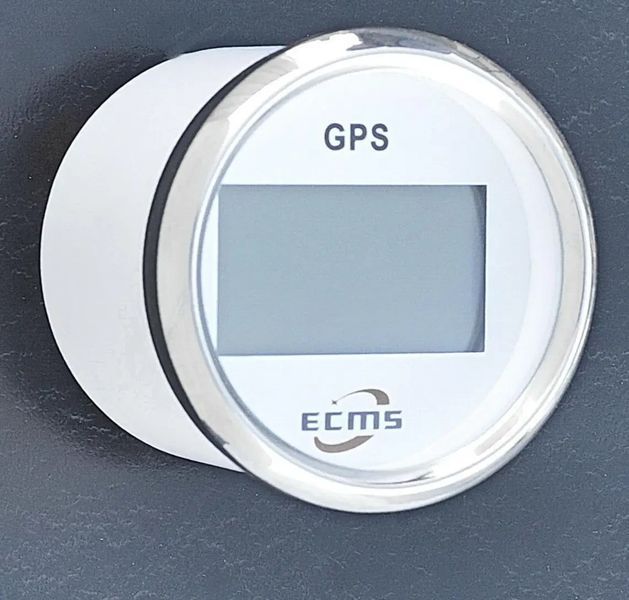 GPS спидометр судовой для лодки и катера ECMS PLG2-WS-GPS белый 55мм с оранжевой подсветкой влагозащита 800-00171 фото