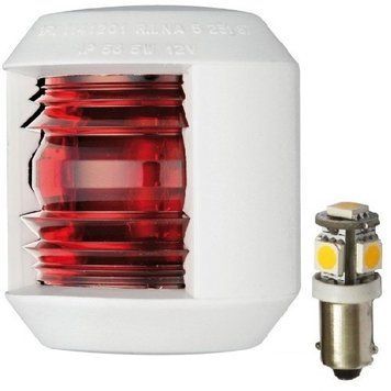 Огонь бортовой Utility Compact LED левый/правый 12 В 0.9 Вт красный полиамид белый Osculati для судов до 12 м 11.412.11 фото