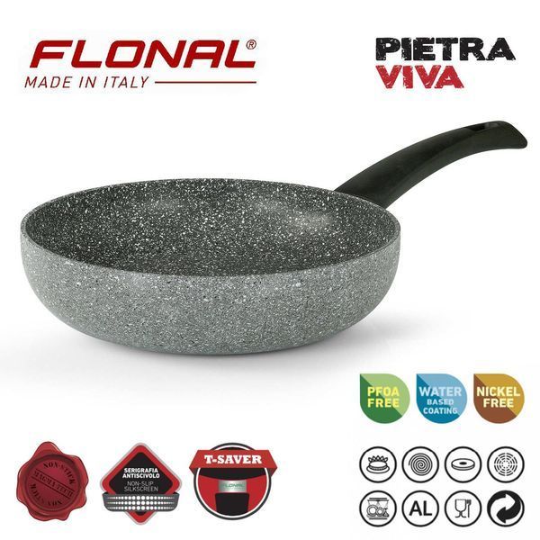 Антипригарная сковорода Flonal Pietra Viva 26 см PV8PB2670 с индикатором нагрева 3 мм толщина дна 36 мес гарантии DAS301935 фото