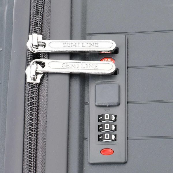 Чемодан Semi Line 20" S Графит T5781-1 полипропилен 4 колеса кодовый замок ручная кладь 34 л легкий DAS302962 фото